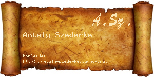 Antaly Szederke névjegykártya